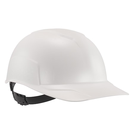 Ergodyne Bump Cap, Short Brim, Polyethylene, Ratchet Suspension, White 8952